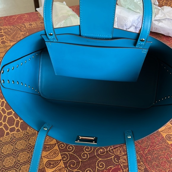 Michael Kors Manhattan Large Tote Leather Lagoon - Picture 14 of 17